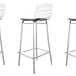 Manhattan Comfort Madeline 42" Barstool Set Of 3 In Silver & Black