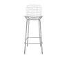 Manhattan Comfort Madeline 42" Barstool Set Of 3 In Silver & White