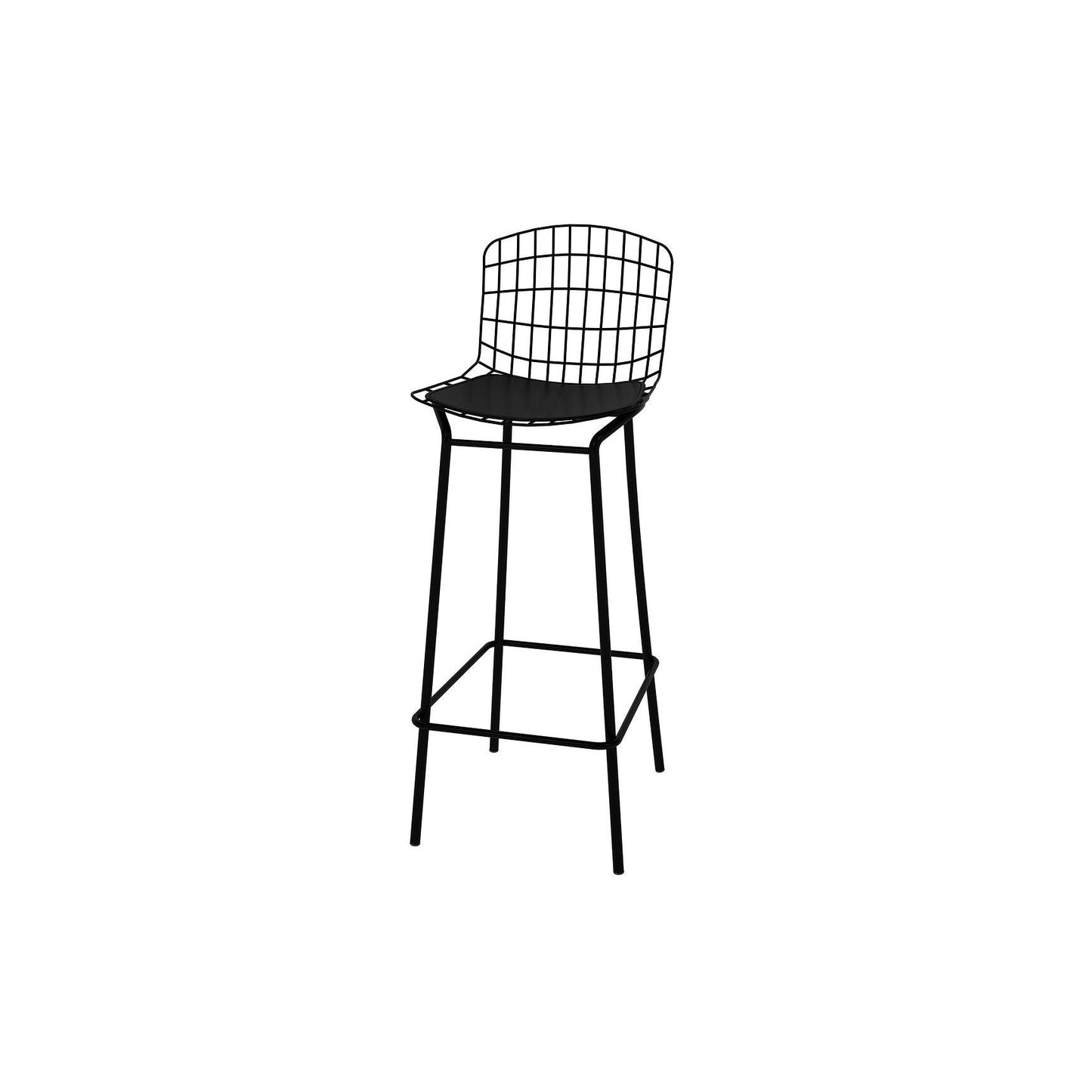 Manhattan Comfort Madeline 42" Barstool Set Of 3 With Seat Cushion In Black
