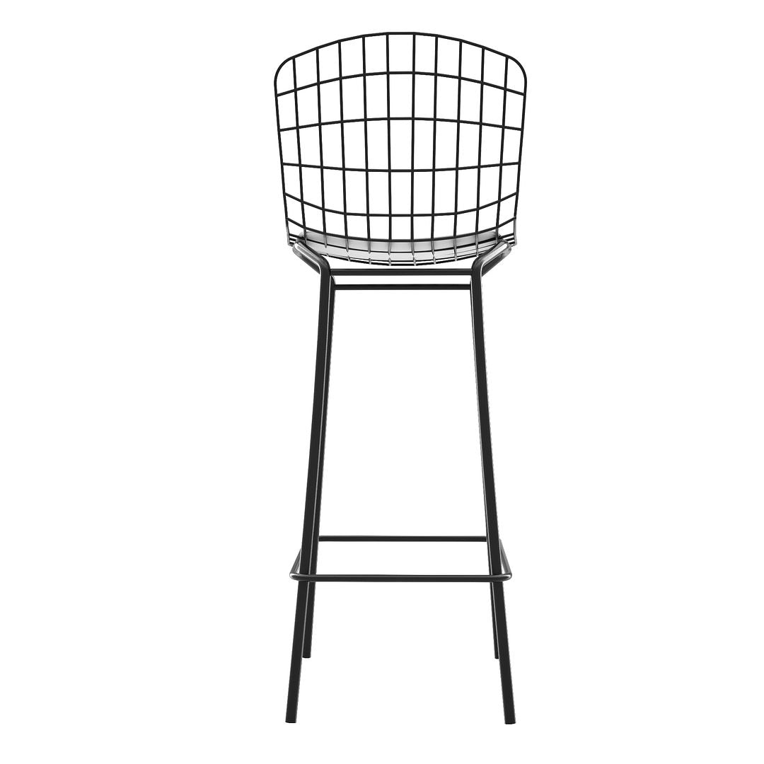 Manhattan Comfort Madeline 42" Barstool Set Of 3 With Seat Cushion In Black