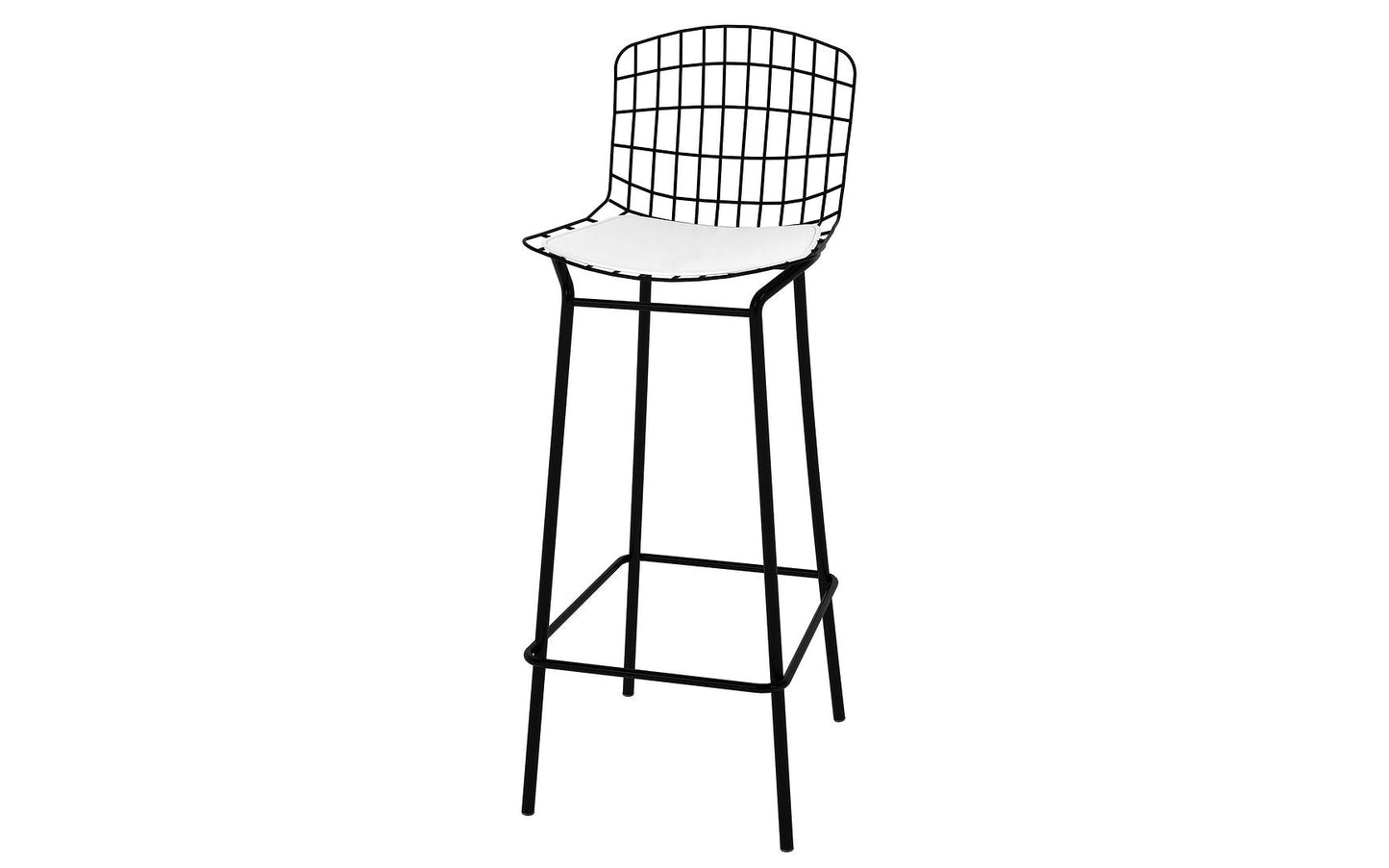 Manhattan Comfort Madeline 42" Barstool Set Of 3 With Seat Cushion In Black & White