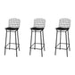 Manhattan Comfort Madeline 42" Barstool Set Of 3 With Seat Cushion In Black
