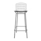 Manhattan Comfort Madeline 42" Barstool Set Of 3 With Seat Cushion In Charcoal Gray & Black