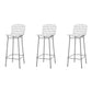 Manhattan Comfort Madeline 42" Barstool Set Of 3 With Seat Cushion In Charcoal Gray & White