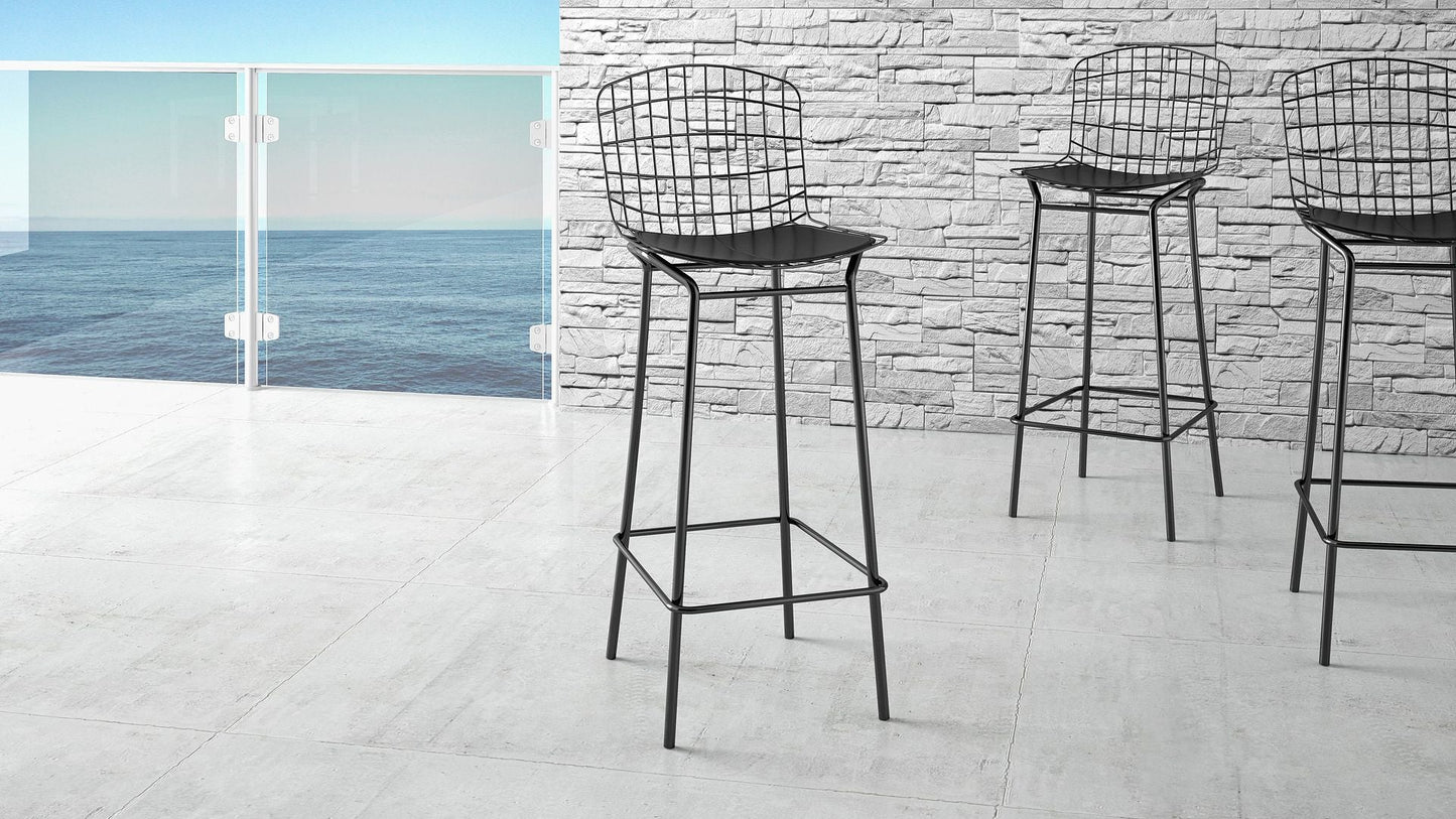 Manhattan Comfort Madeline 42" Barstool With Seat Cushion In Black