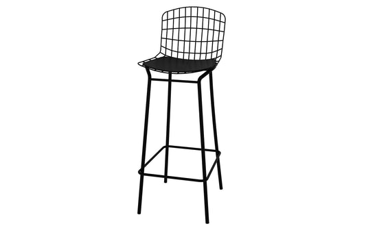 Manhattan Comfort Madeline 42" Barstool With Seat Cushion In Black