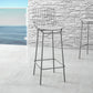 Manhattan Comfort Madeline 42" Barstool With Seat Cushion In Charcoal Gray & White