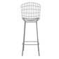 Manhattan Comfort Madeline 42" Barstool With Seat Cushion In Charcoal Gray & White