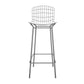 Manhattan Comfort Madeline 42" Barstool With Seat Cushion In Charcoal Gray & White