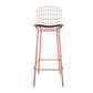 Manhattan Comfort Madeline 42" Barstool With Seat Cushion In Rose Pink Gold & Black