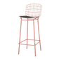 Manhattan Comfort Madeline 42" Barstool With Seat Cushion In Rose Pink Gold & Black