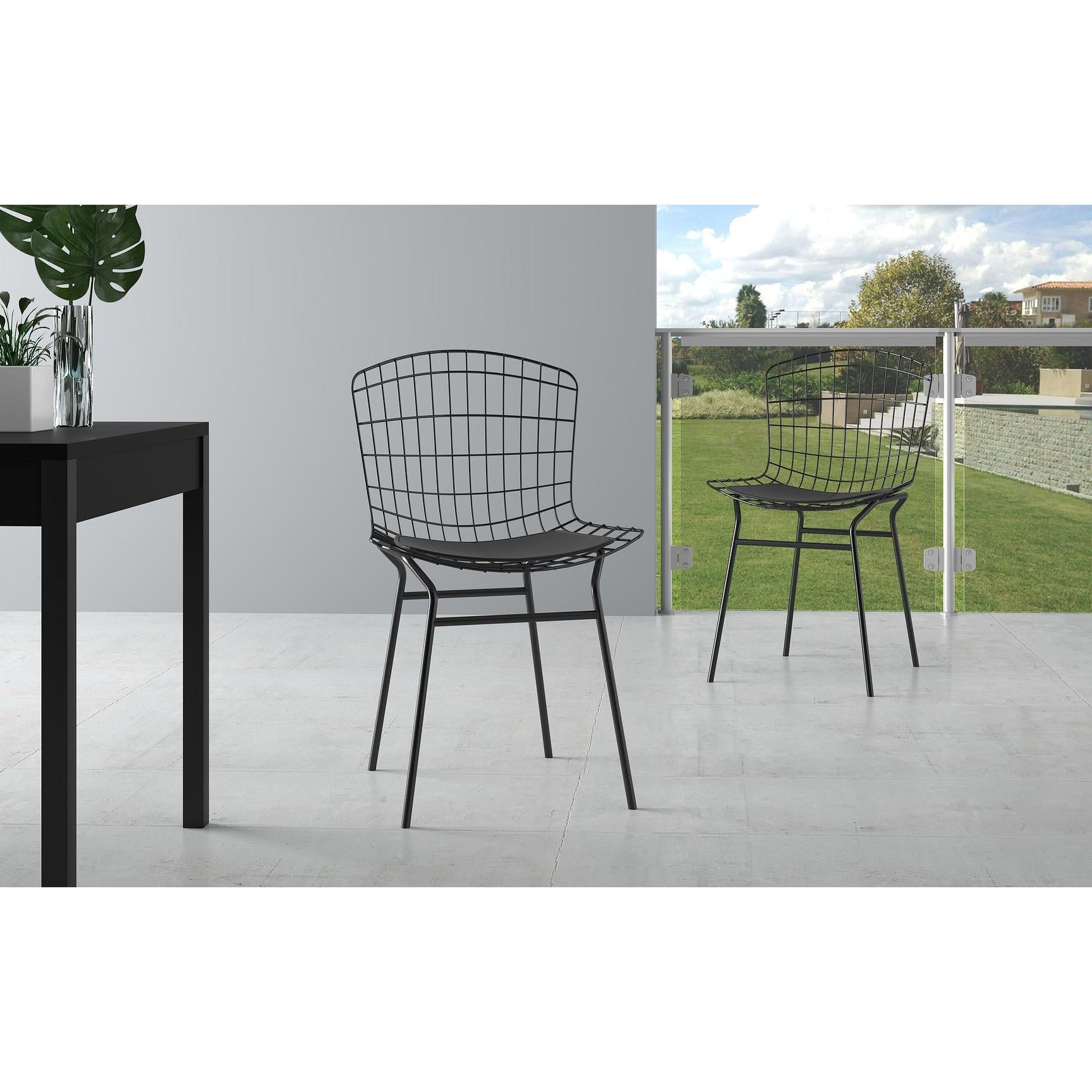 Manhattan Comfort Madeline Chair With Seat Cushion In Black