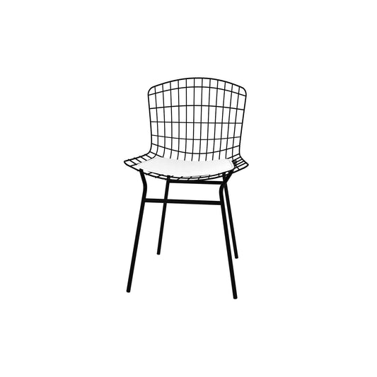 Manhattan Comfort Madeline Chair With Seat Cushion In Black & White