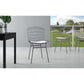 Manhattan Comfort Madeline Chair With Seat Cushion In Charcoal Gray & White