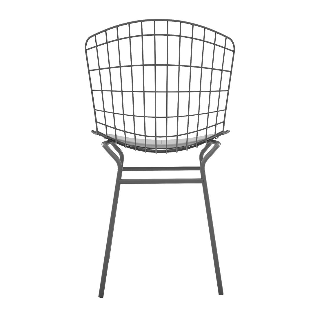 Manhattan Comfort Madeline Chair With Seat Cushion In Charcoal Gray & White
