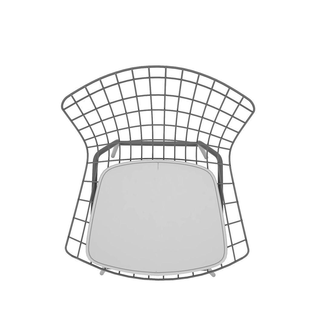 Manhattan Comfort Madeline Chair With Seat Cushion In Charcoal Gray & White
