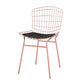 Manhattan Comfort Madeline Chair With Seat Cushion In Rose Pink Gold & Black