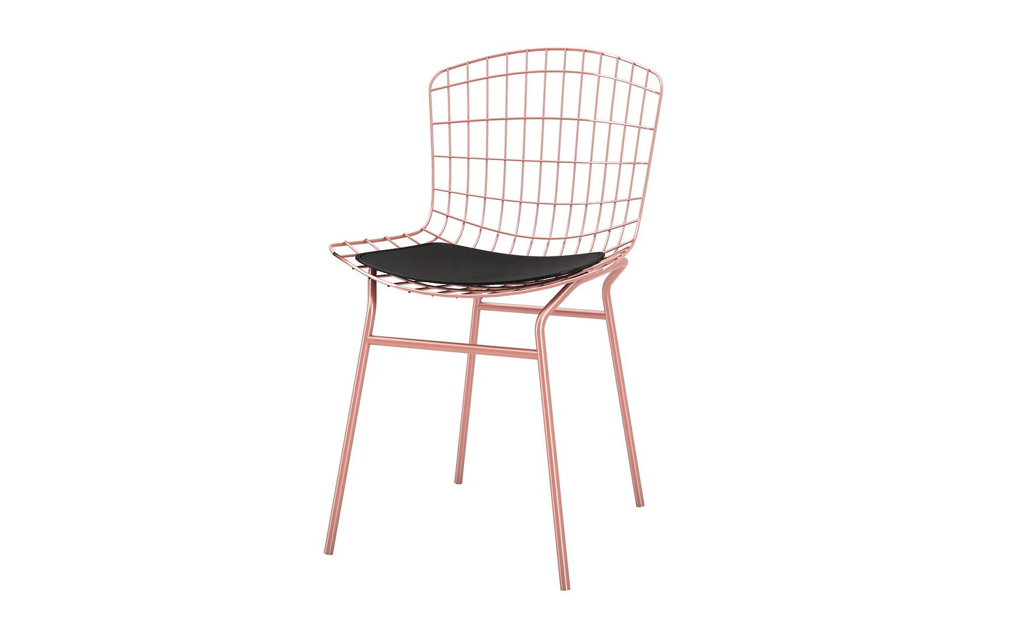 Manhattan Comfort Madeline Chair With Seat Cushion In Rose Pink Gold & Black