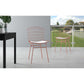 Manhattan Comfort Madeline Chair With Seat Cushion In Rose Pink Gold & White