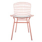 Manhattan Comfort Madeline Chair With Seat Cushion In Rose Pink Gold & White