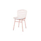 Manhattan Comfort Madeline Chair With Seat Cushion In Rose Pink Gold & White