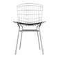 Manhattan Comfort Madeline Metal Chair With Seat Cushion In Silver & Black