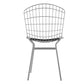Manhattan Comfort Madeline Metal Chair With Seat Cushion In Silver & Black