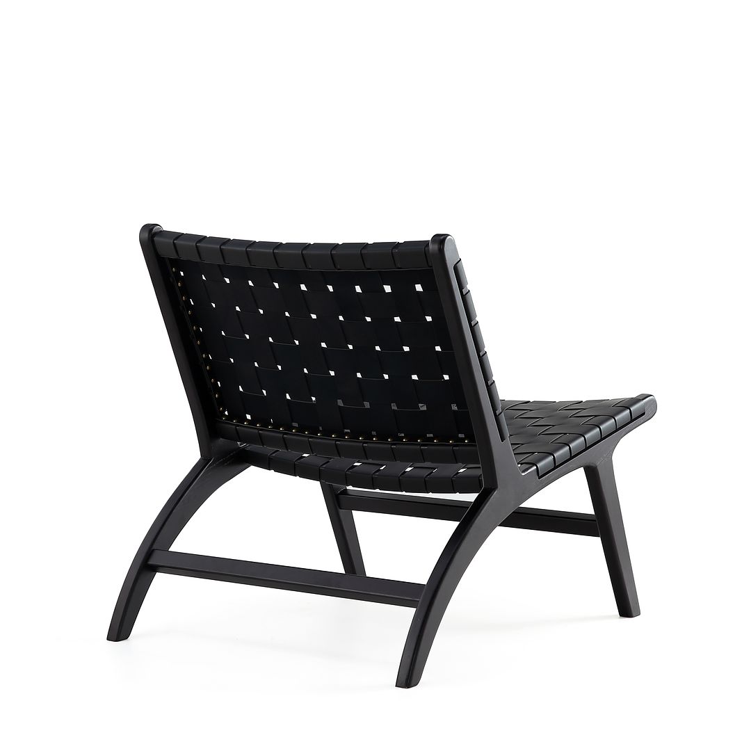 Manhattan Comfort Maintenon Leatherette Accent Chair In Black