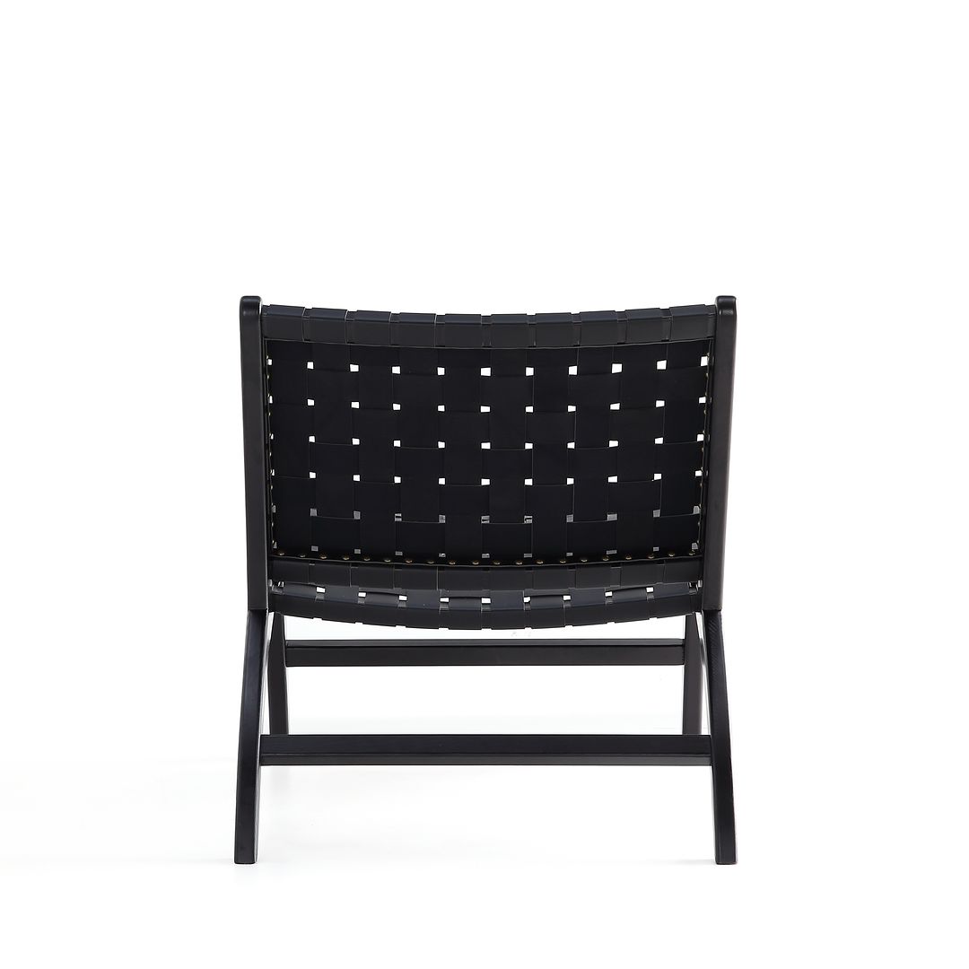 Manhattan Comfort Maintenon Leatherette Accent Chair In Black