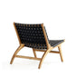 Manhattan Comfort Maintenon Leatherette Accent Chair In Black & Nature Feet