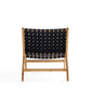 Manhattan Comfort Maintenon Leatherette Accent Chair In Black & Nature Feet