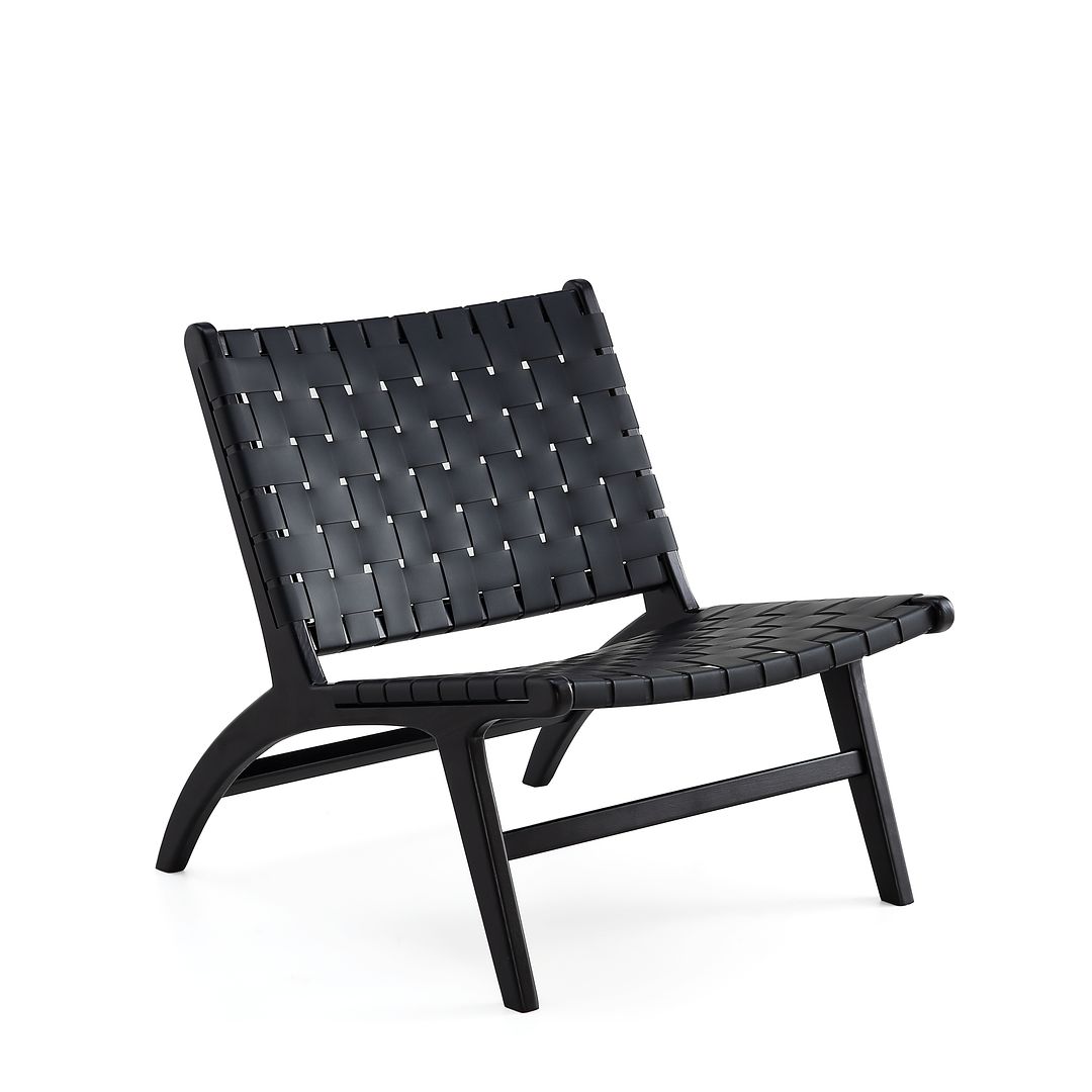 Manhattan Comfort Maintenon Leatherette Accent Chair In Black