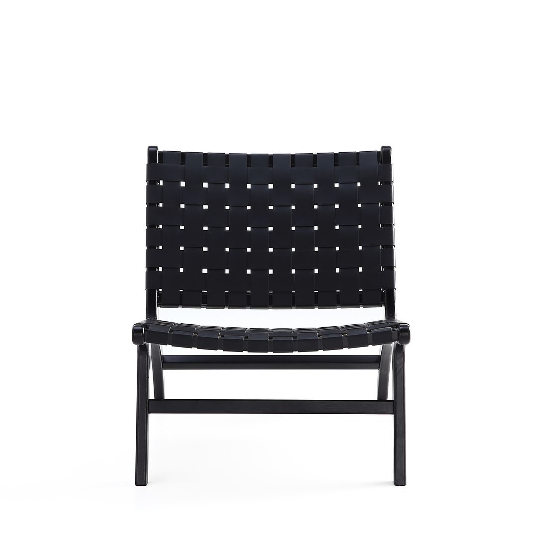 Manhattan Comfort Maintenon Leatherette Black Accent Chair In A Set Of 2