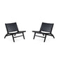 Manhattan Comfort Maintenon Leatherette Black Accent Chair In A Set Of 2