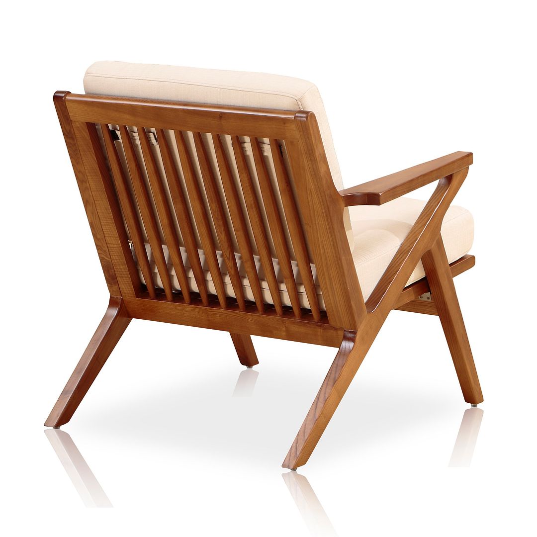 Manhattan Comfort Martelle Cream & Amber Twill Weave Accent Chair