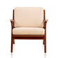 Manhattan Comfort Martelle Cream & Amber Twill Weave Accent Chair