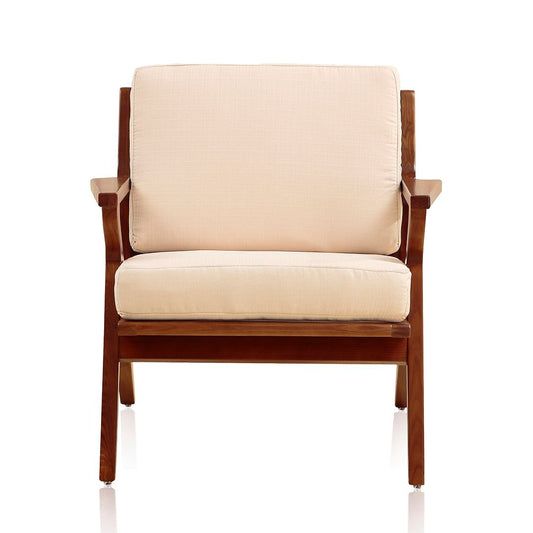 Manhattan Comfort Martelle Cream & Amber Twill Weave Accent Chair