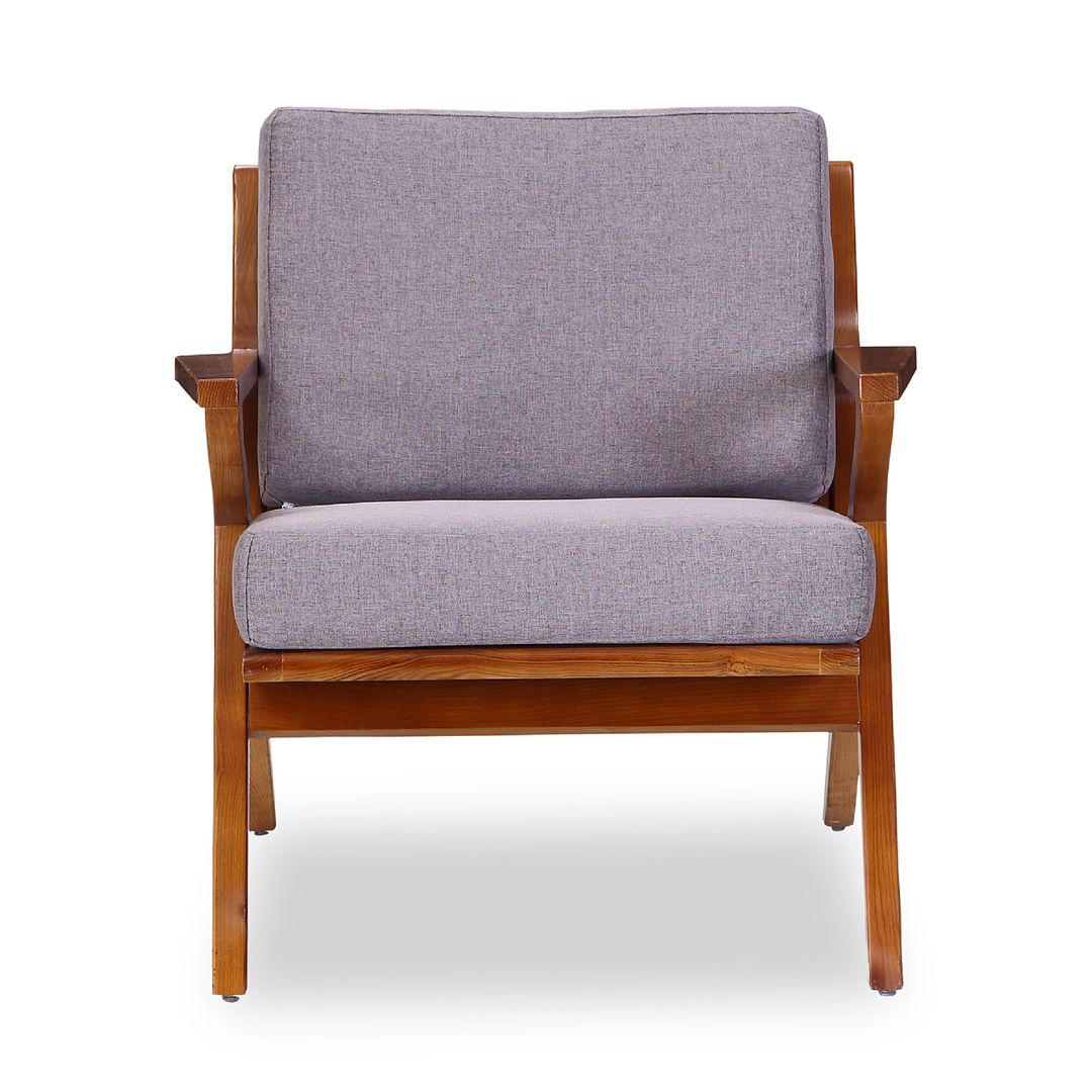 Manhattan Comfort Martelle Gray & Amber Twill Weave Accent Chair