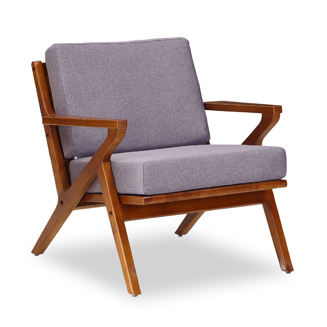Manhattan Comfort Martelle Gray & Amber Twill Weave Accent Chairs In A Set Of 2