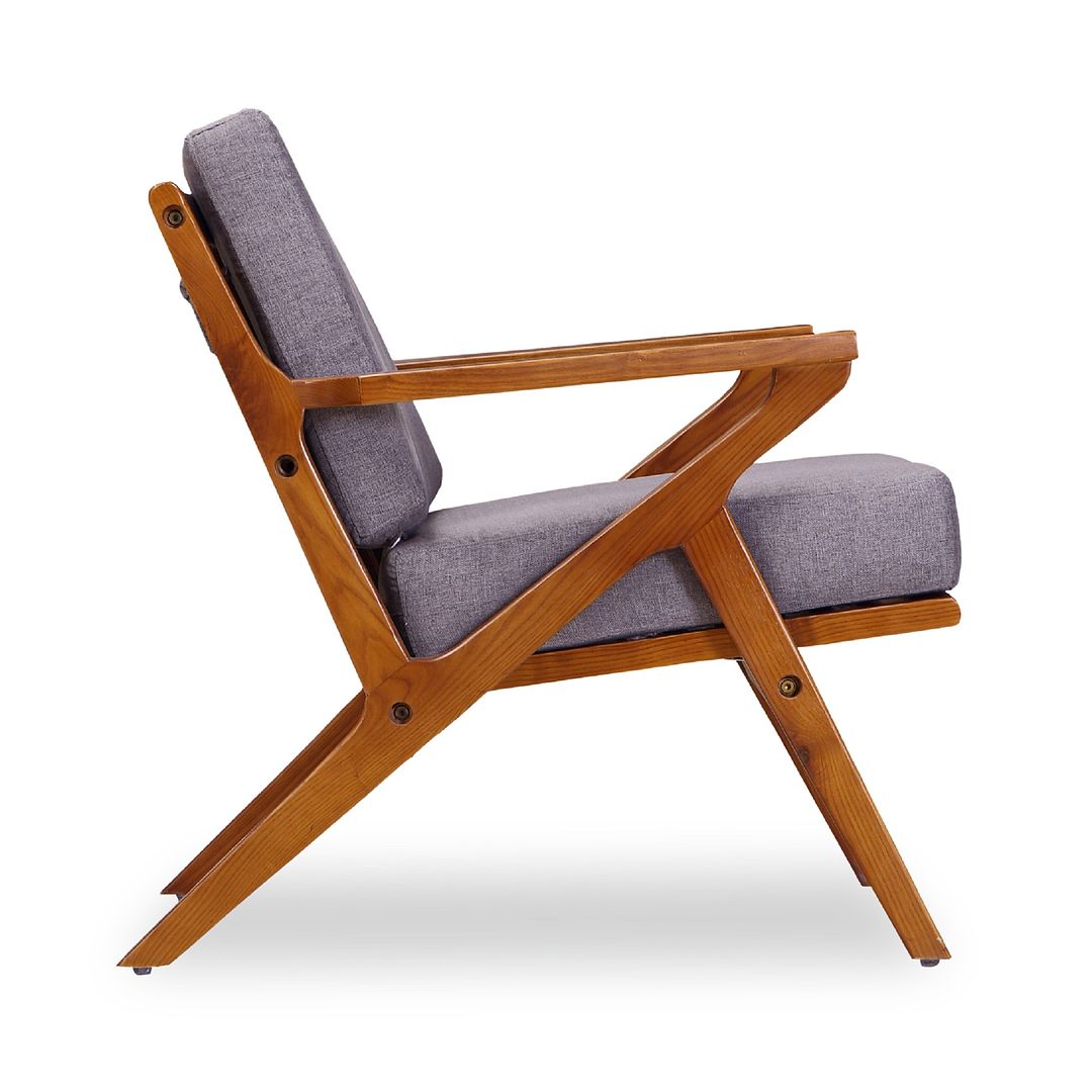 Manhattan Comfort Martelle Gray & Amber Twill Weave Accent Chairs In A Set Of 2