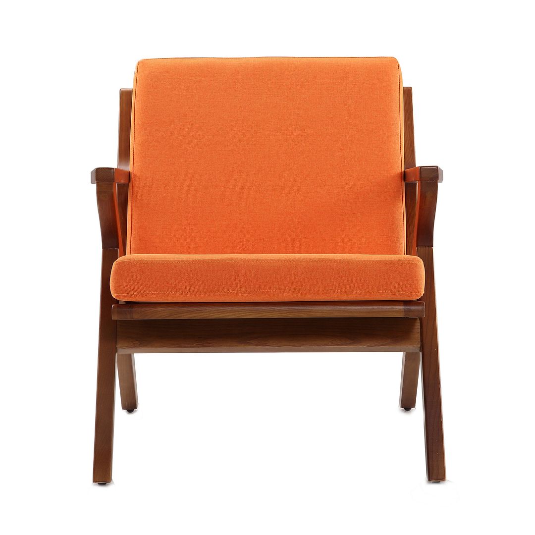 Manhattan Comfort Martelle Orange & Amber Twill Weave Accent Chair