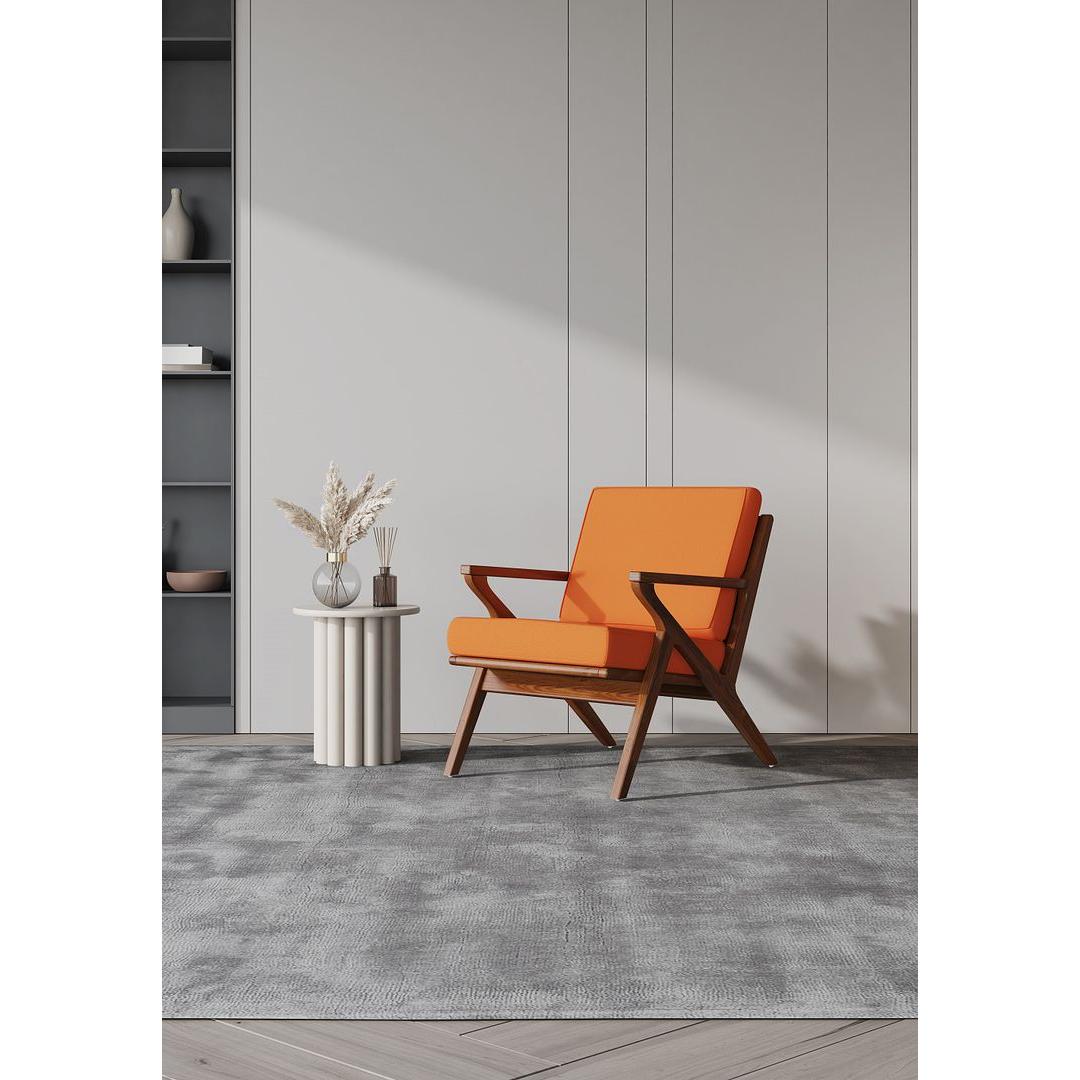 Manhattan Comfort Martelle Orange & Amber Twill Weave Accent Chairs In A Set Of 2