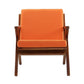 Manhattan Comfort Martelle Orange & Amber Twill Weave Accent Chairs In A Set Of 2