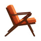 Manhattan Comfort Martelle Orange & Amber Twill Weave Accent Chairs In A Set Of 2
