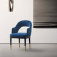 Manhattan Comfort Midnight Blue Modern Carrington Velvet Dining Armchair