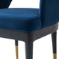 Manhattan Comfort Midnight Blue Modern Carrington Velvet Dining Armchair