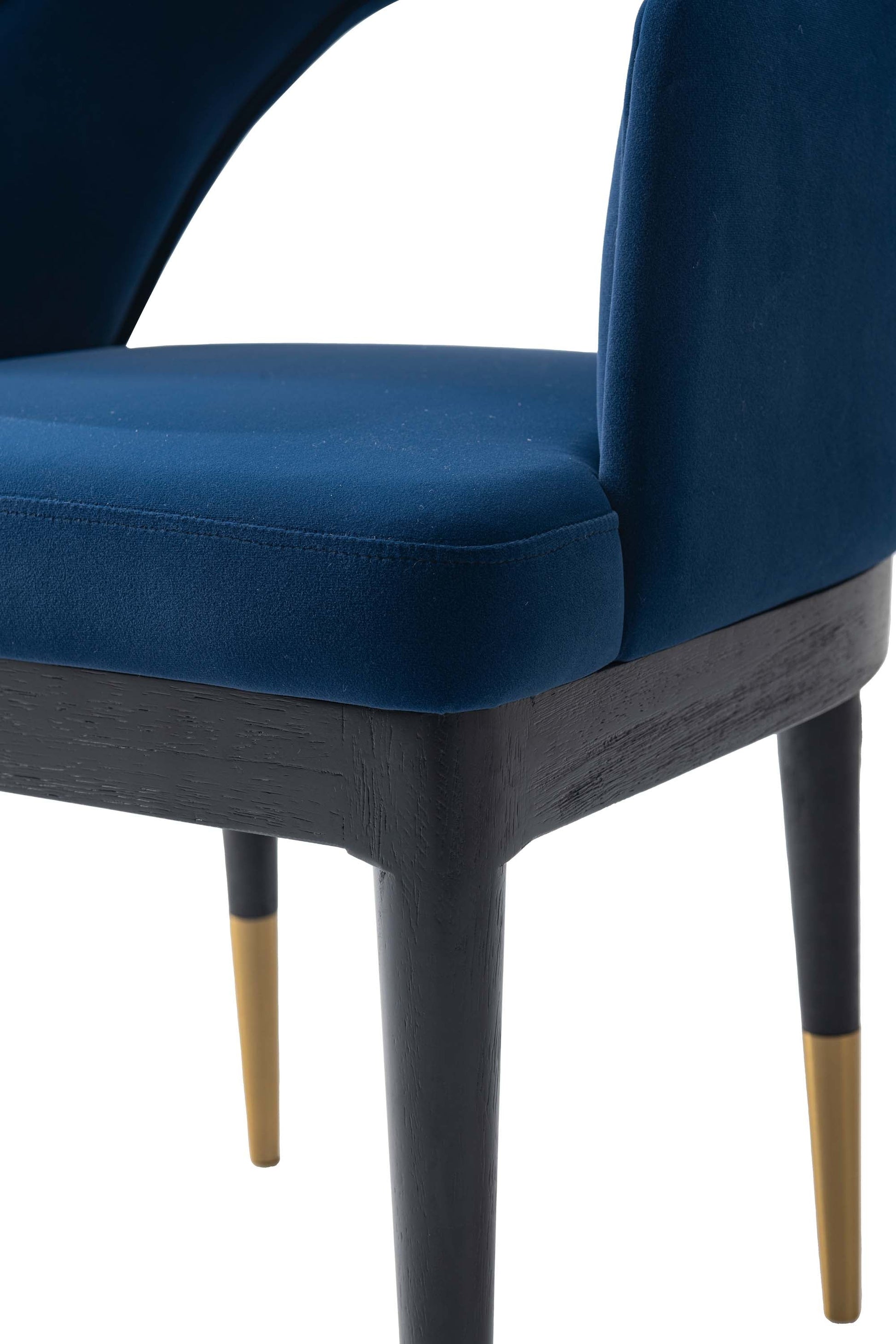 Manhattan Comfort Midnight Blue Modern Carrington Velvet Dining Armchair