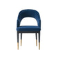 Manhattan Comfort Midnight Blue Modern Carrington Velvet Dining Armchair