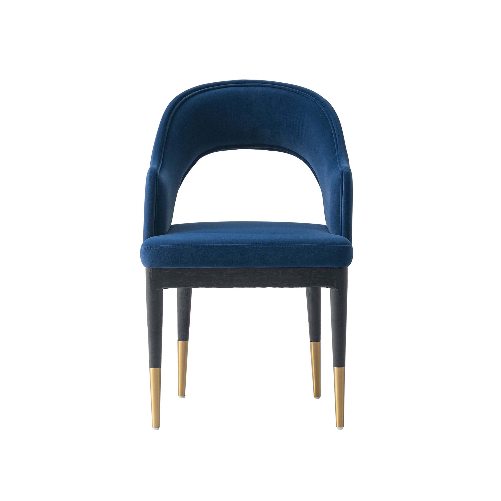 Manhattan Comfort Midnight Blue Modern Carrington Velvet Dining Armchair In A Set Of 2