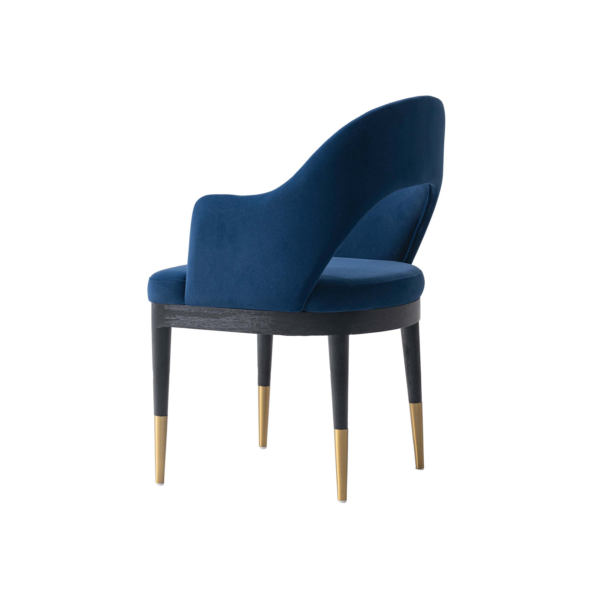 Manhattan Comfort Midnight Blue Modern Carrington Velvet Dining Armchair In A Set Of 2